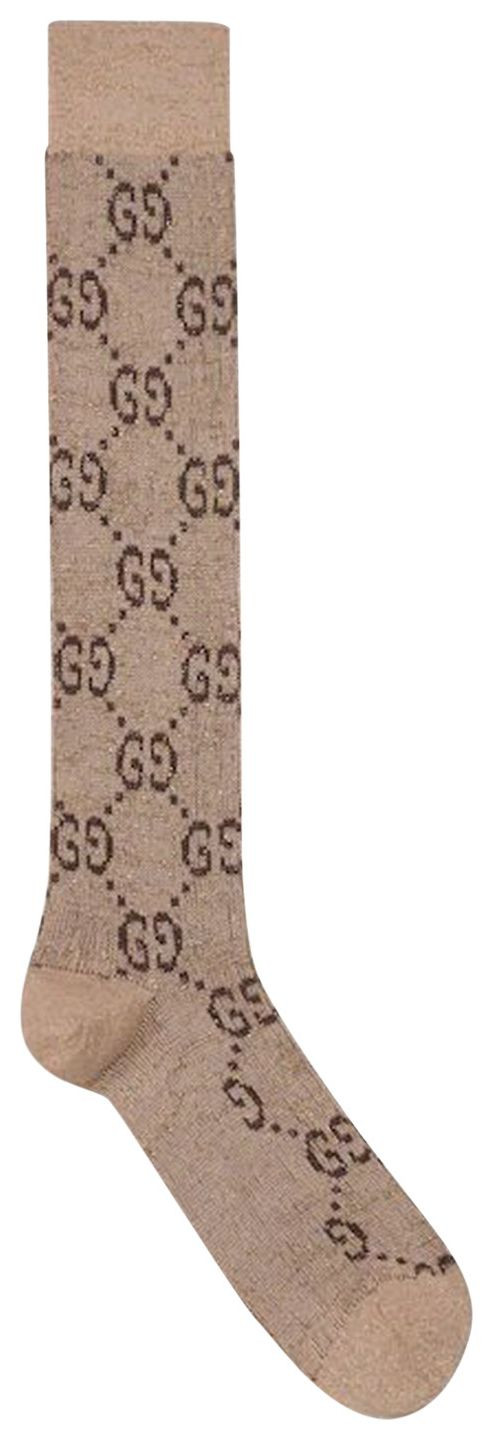 Gucci Lamé GG Socks 'Beige' | GOAT