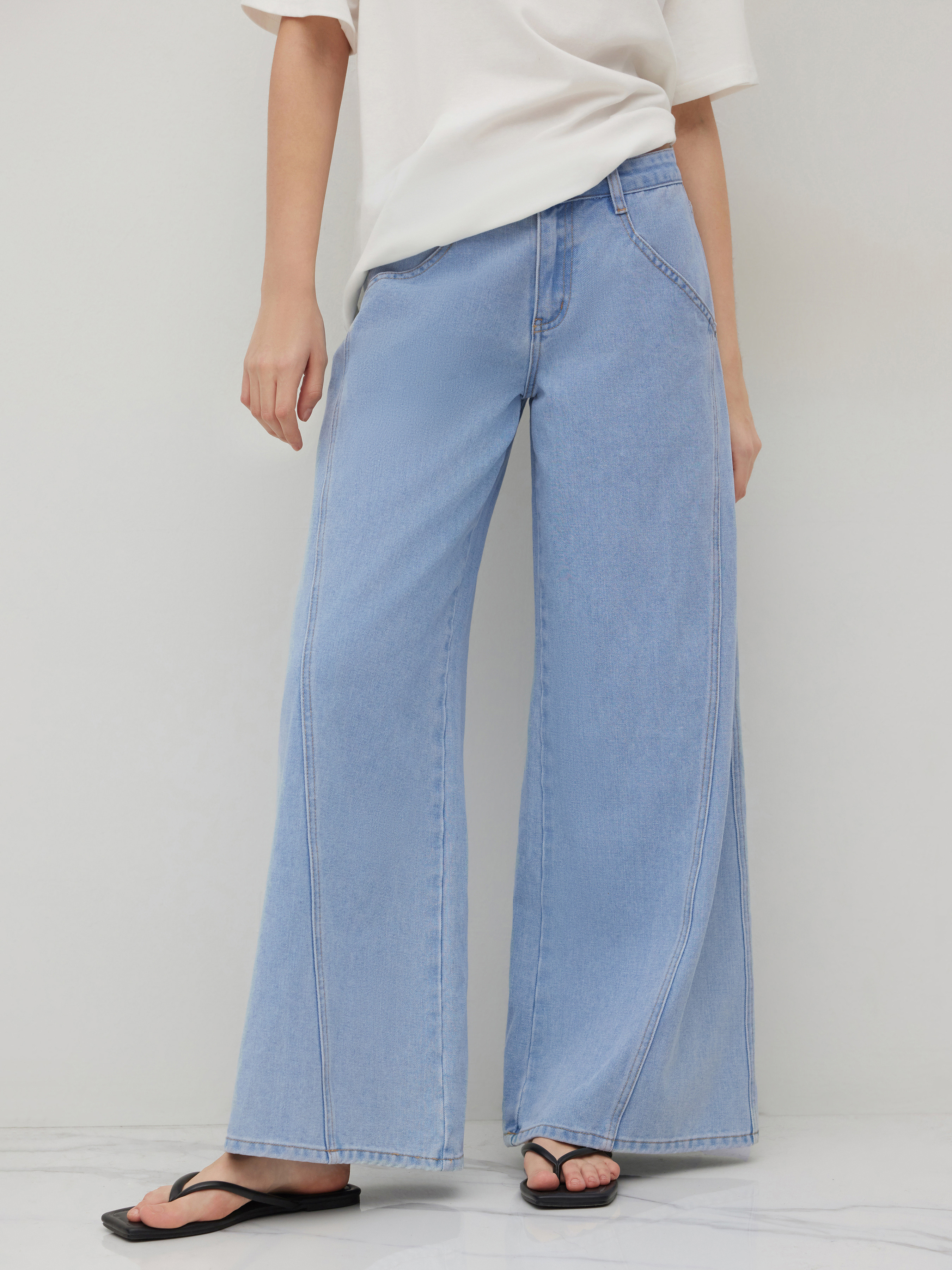Denim Cider Denim Low Rise Wide Leg Jeans For Daily Casual | Cider