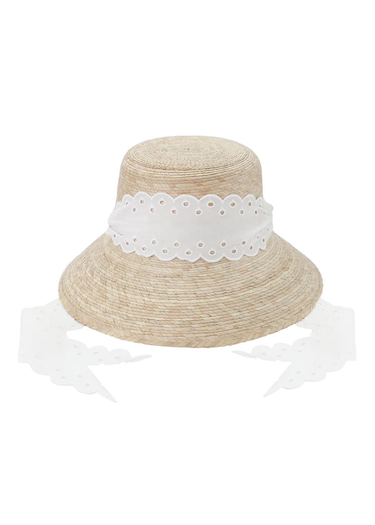 Clematis Bucket Hat With Antique Eyelet Scalloped Lace Ribbon | Over The Moon