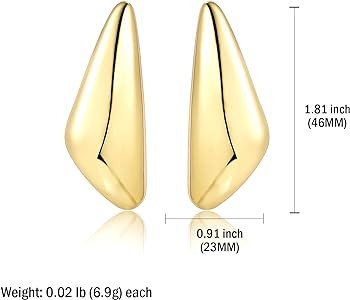Chunky Gold Dangle Earrings For Women Gold Plated Statement Earrings Large Minimalist Geometric L... | Amazon (US)