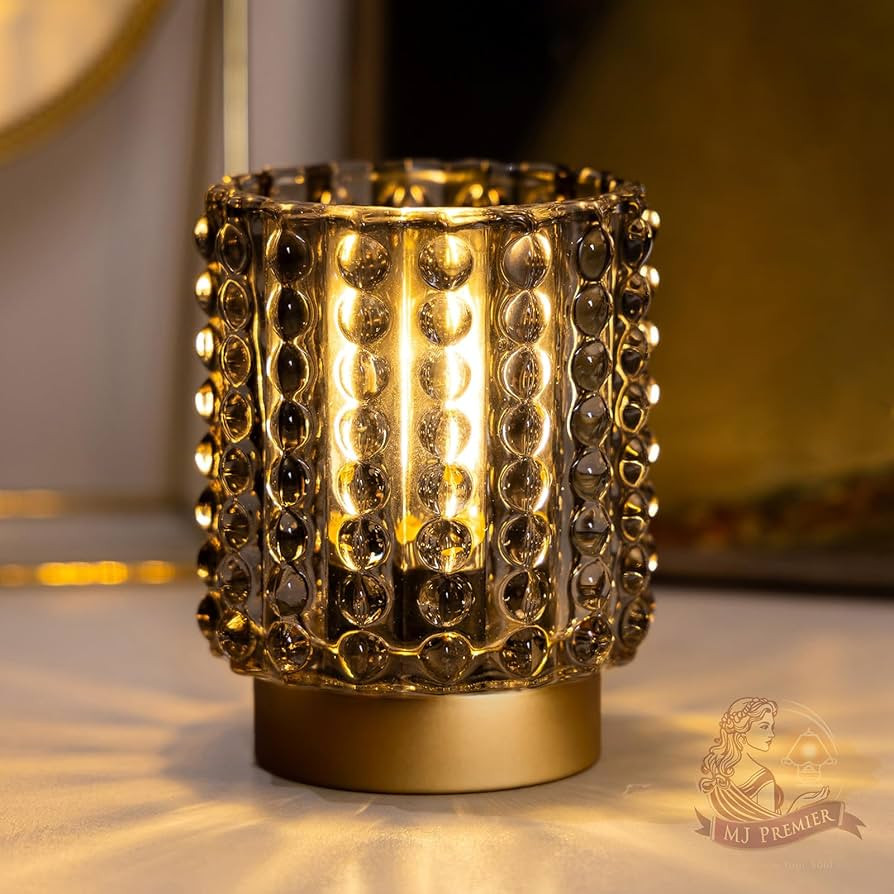 Battery Operated Lamp with Timer, Mini Crystal Table Lamps for Home Decor, Small Cordless Lamp fo... | Amazon (US)