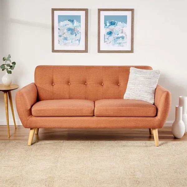 Josephine Mid-century Modern Tufted Fabric Upholstered Sofa by Christopher Knight Home - On Sale ... | Bed Bath & Beyond