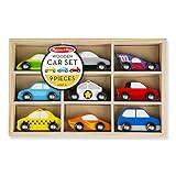 Melissa & Doug Wooden Cars Vehicle Set in Wooden Tray | Amazon (US)