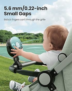 Gaiatop Mini Portable Stroller Fan, Small Clip on Fan 3 Speed Rechargeable | Amazon (US)