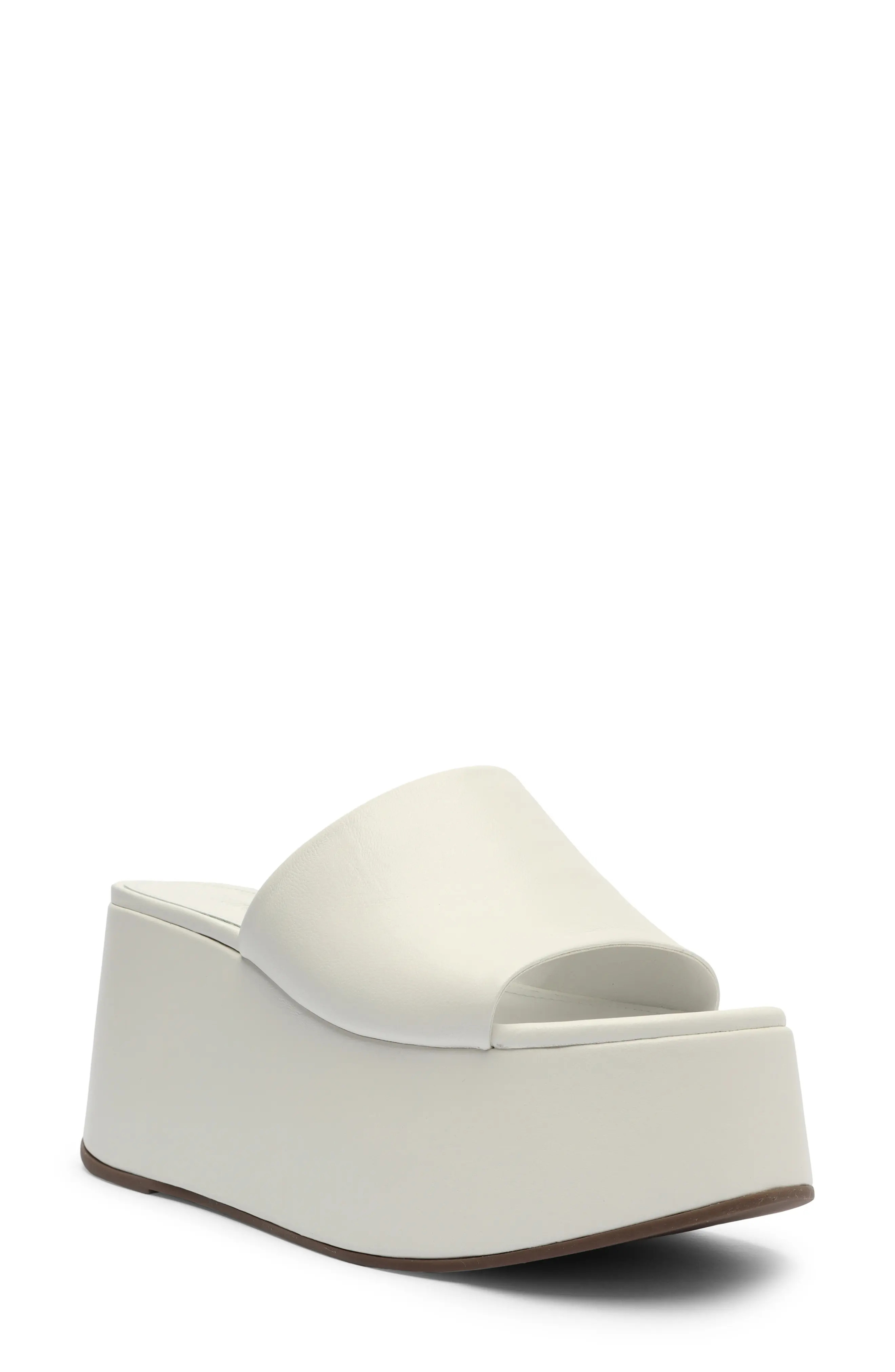 Schutz Marih Platform Wedge Sandal in White at Nordstrom, Size 8 | Nordstrom