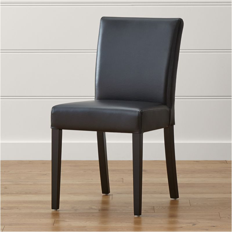 Lowe Onyx Leather Dining Chair + Reviews | Crate & Barrel | Crate & Barrel