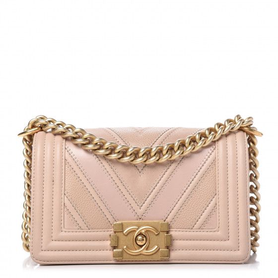 CHANEL

Caviar Suede Calfskin Chevron Quilted Small Boy Flap Light Pink | Fashionphile