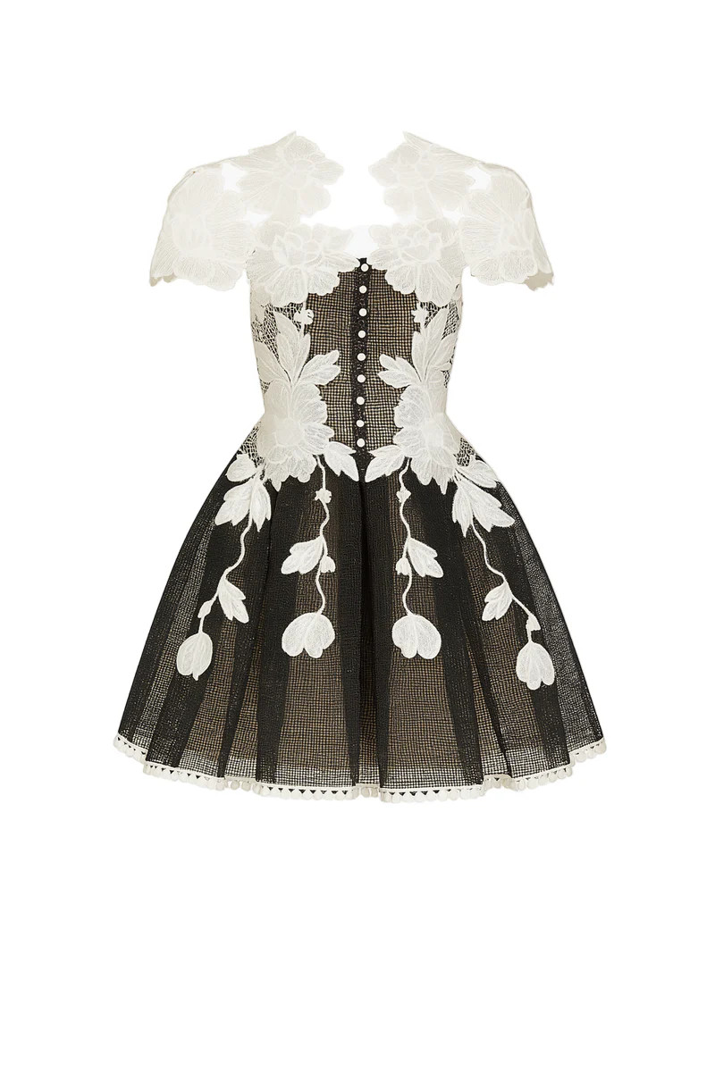 GABRIELLE A-LINE BACK ZIPPER COTTON LACE MINI DRESS | ROSEE DE MARTIN | CULT MIA | CULT MIA UK LTD