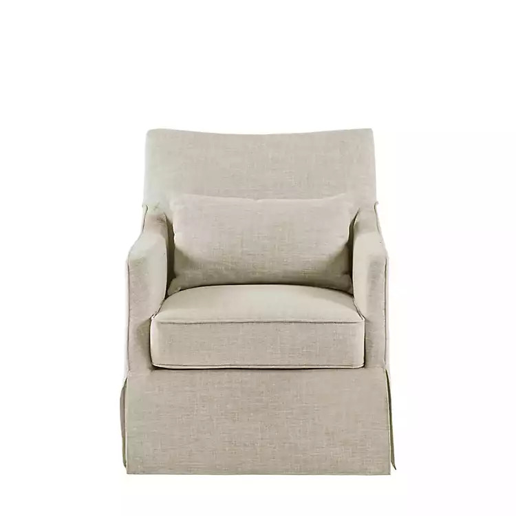 Beige Skirted Swivel Martha Stewart Accent Chair | Kirklands