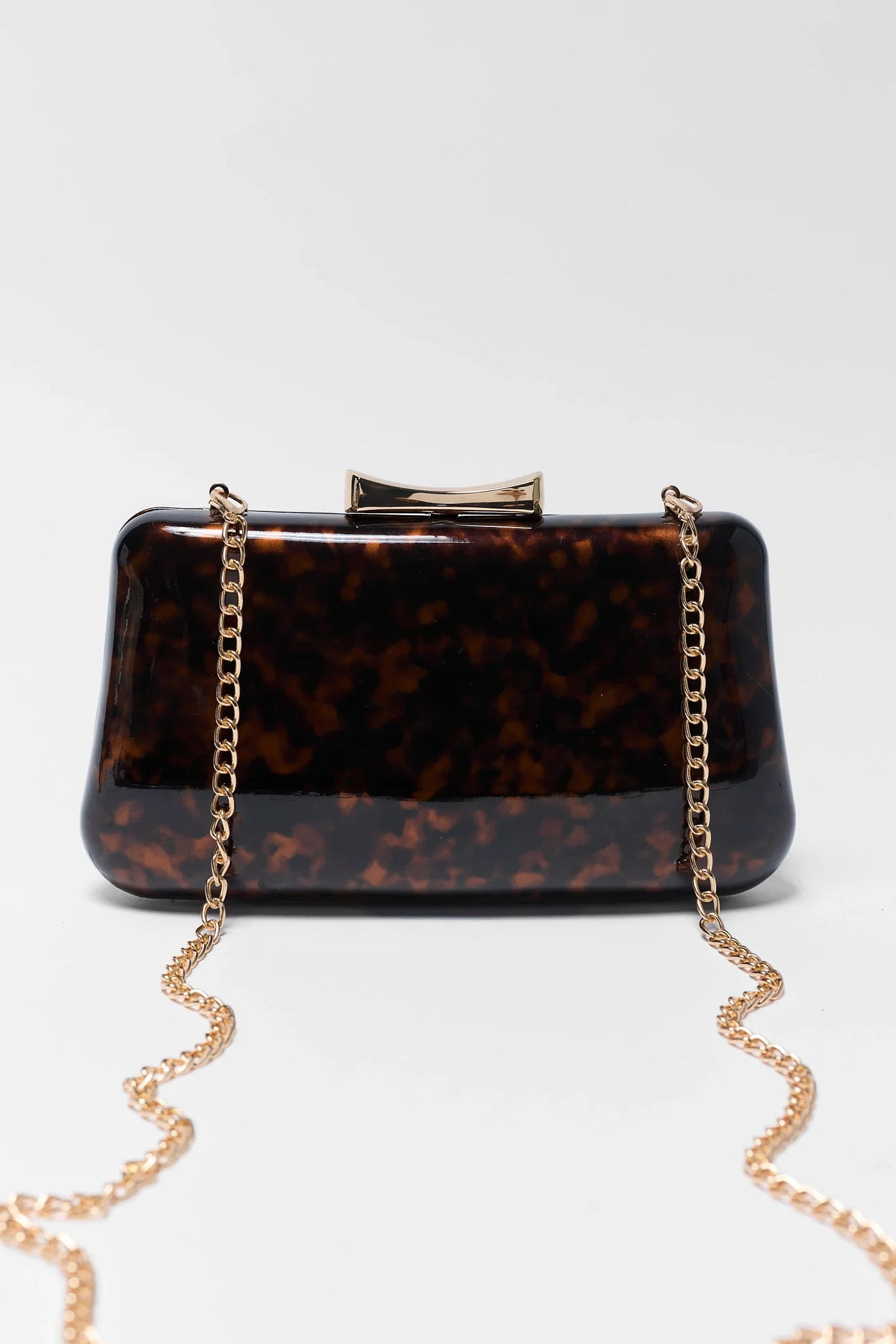 Brown Tortoise Enamel Clutch | Avara