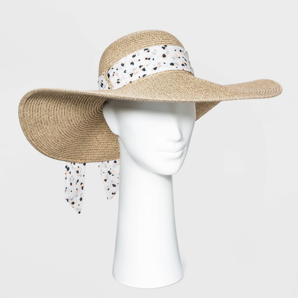 Women's Wide Brim Straw Floppy Hat - A New Day Natural | Target