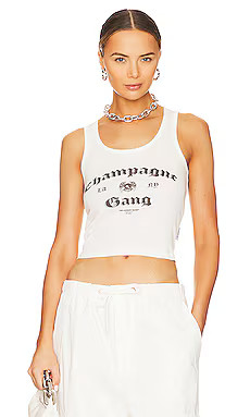 The Laundry Room Champagne Gang Rib Tank in White from Revolve.com | Revolve Clothing (Global)