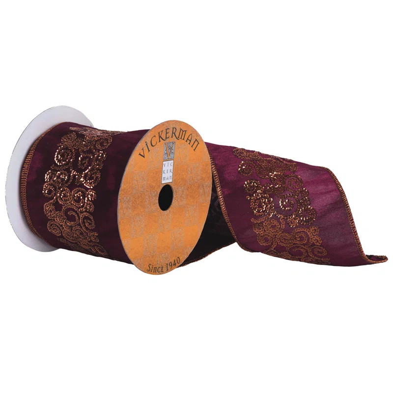 Sequin Swirl Center Edge Ribbon | Wayfair North America