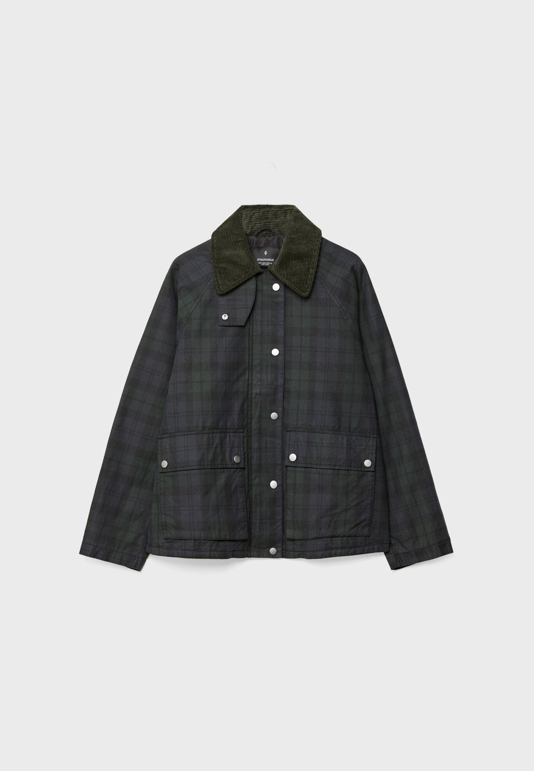 Waxed check parka - Women's Jackets | Stradivarius United Kingdom | Stradivarius (UK)