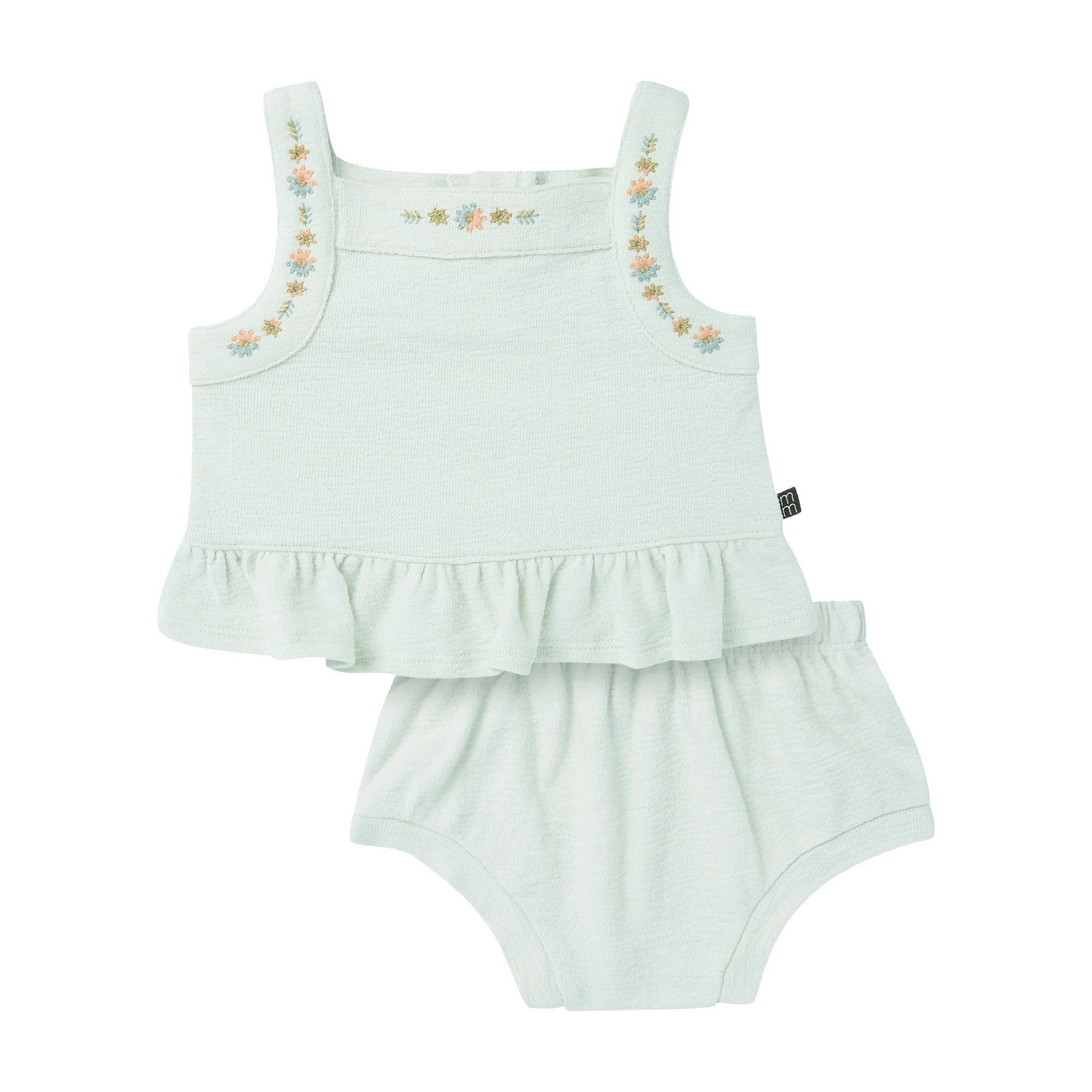 Modern Moments by Gerber Baby Girl Bloomer Outfit Set with Embroidery, 2-Piece, Sizes 0/3 Months ... | Walmart (US)