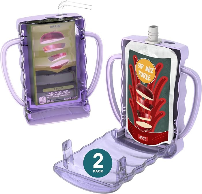Dinneractive Sip Wiz - Baby Pouch Holder No Squeeze Pouch Food Pouches & Juice Box Holder - Anti-... | Amazon (US)