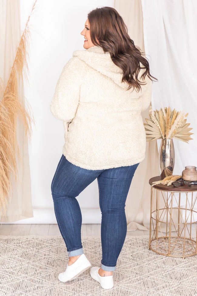 Forest Of Dreams Beige Sherpa Jacket | The Pink Lily Boutique