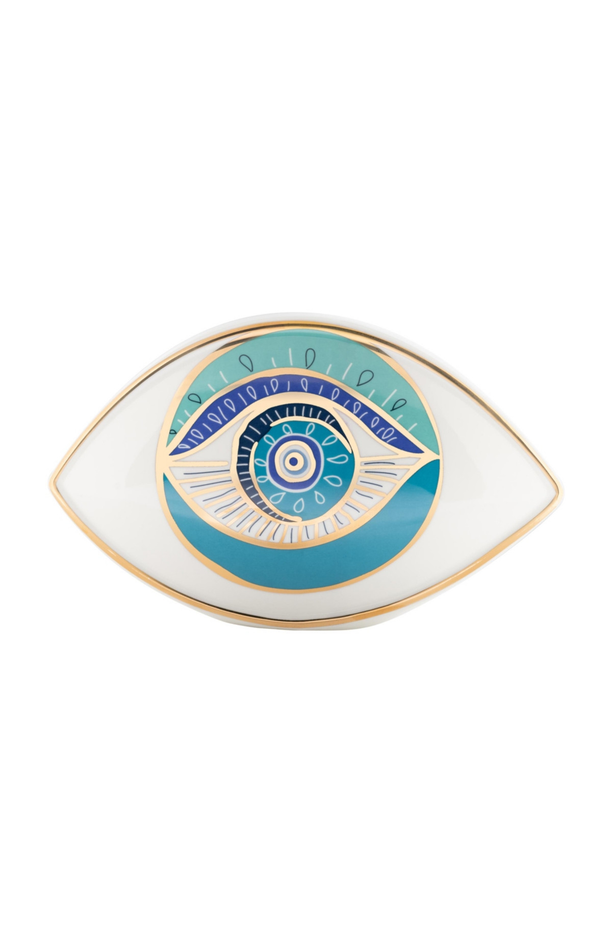Protected with Positivity - Evil Eye Ceramic Statue - White/Turquoise | Macy's