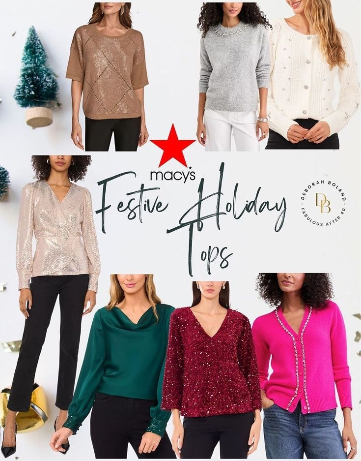 ✨Festive tops season is officially here!✨
I rounded up some of my favorite holiday-ready pieces from Macy’s — everything from sequins to cozy knits to the kind of sparkle that instantly puts you in a merry mood.

Whether you’re dressing up for a party, keeping it comfy for family gatherings, or just want a little shimmer for everyday moments, these tops make it so easy to feel festive without overthinking it. 🎄💫

Which one is your holiday vibe this year — subtle shimmer or full-on sparkle? ✨

#LTKOver40 #LTKSeasonal #LTKHoliday