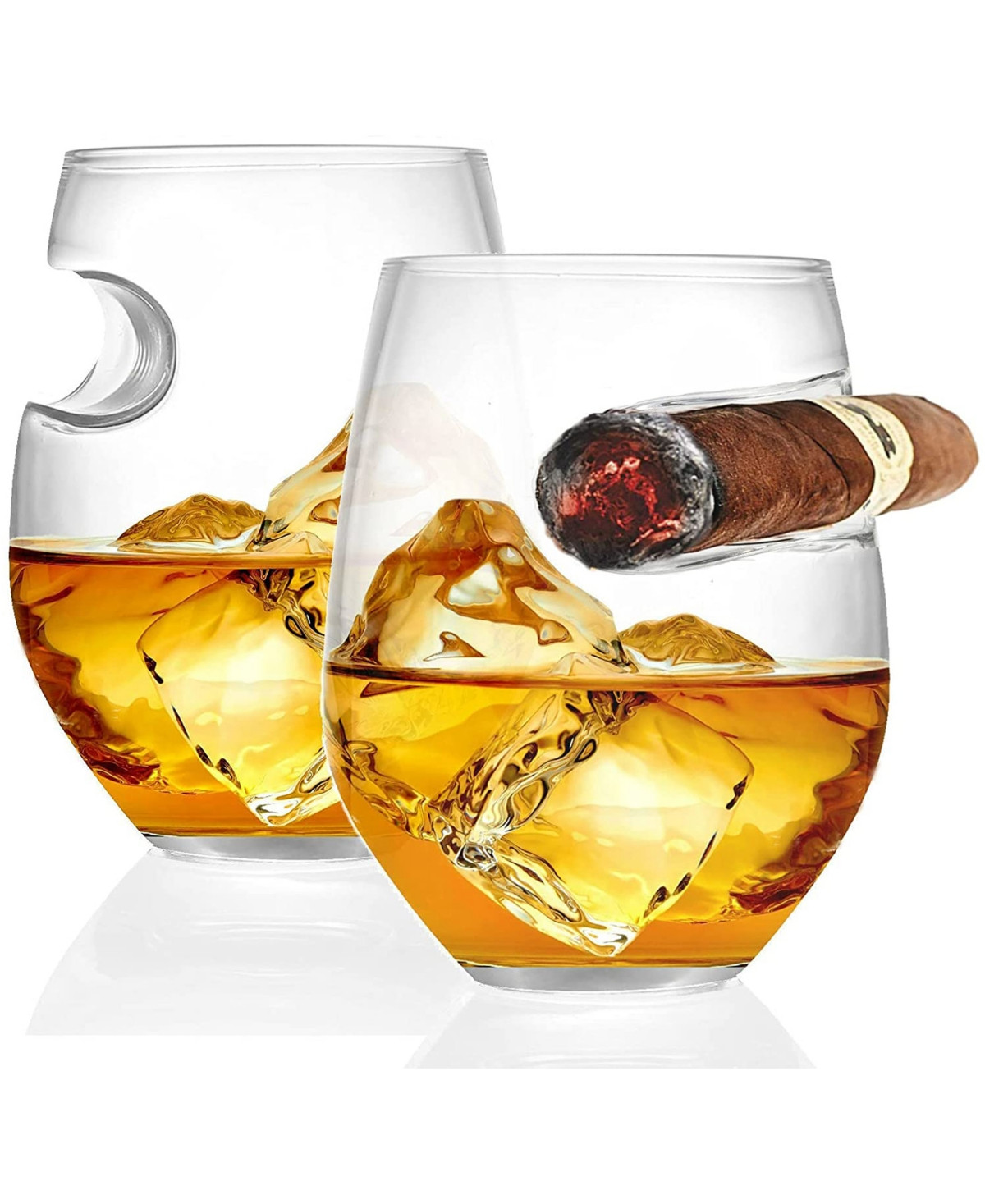 Whiskey Glass with Cigar Holder Rest, Set of 2 | Macys (US)