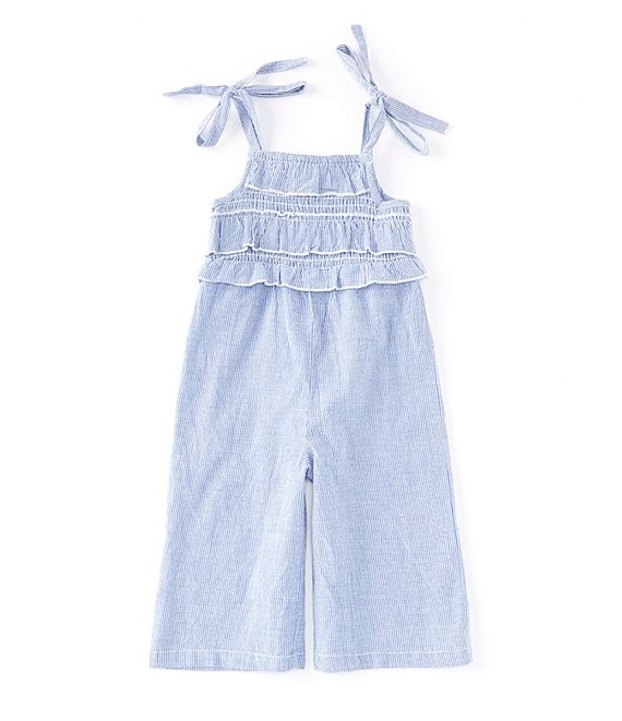 Baby Girls 12-24 Months Ruffle/Smocked Stripe Jumpsuit | Dillards