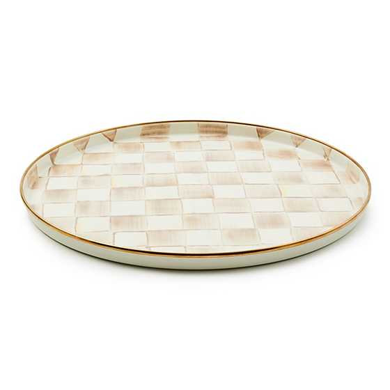 Mocha Check Round Tray | MacKenzie-Childs