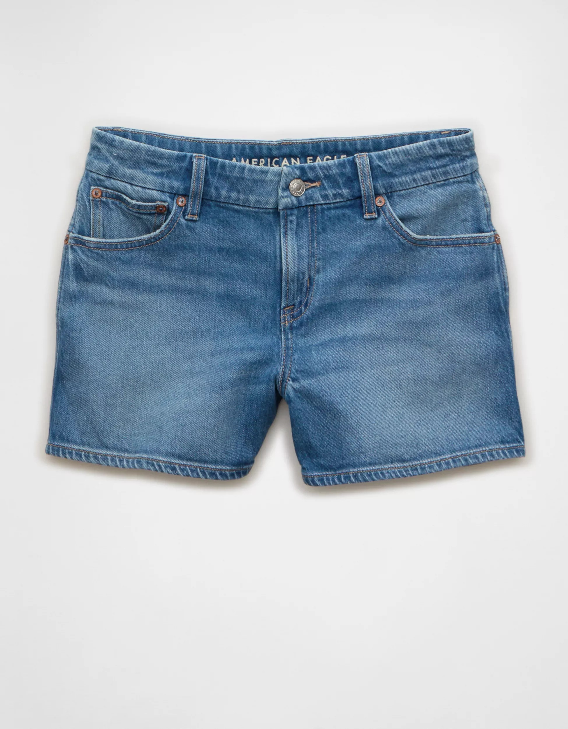 AE Stretch Curvy Low-Rise Perfect Midi Short | American Eagle Outfitters (US & CA)