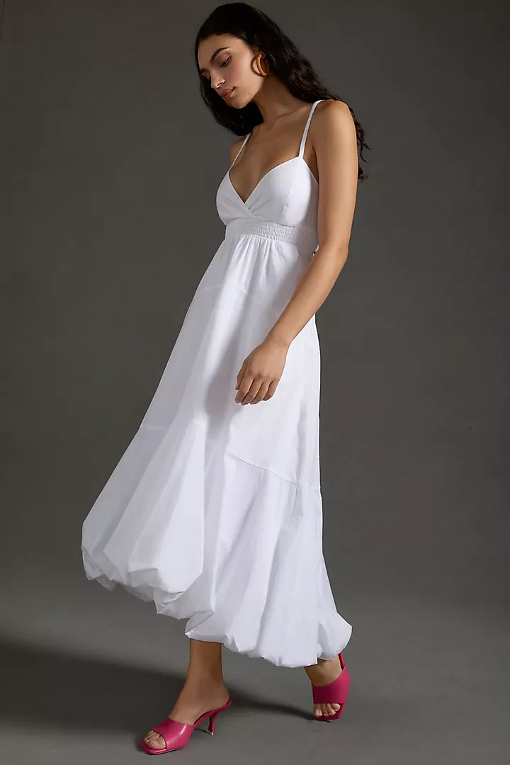 By Anthropologie V-Neck Tiered Bubble-Hem Dress | Anthropologie (US)