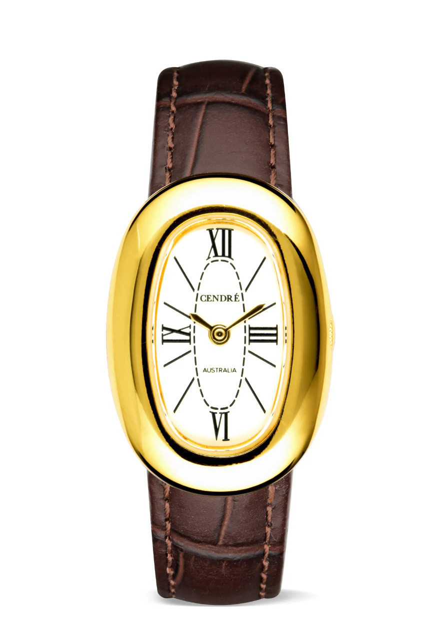 Bridgette Watch | White | Espresso Croc | Cendre