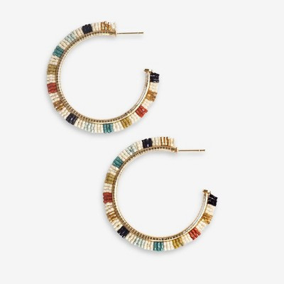 Ink+Alloy Nora Luxe Beaded Hoop Earrings Highlands | Target