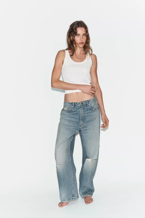 TRF MID-RISE BAGGY BALLOON JEANS | Zara US