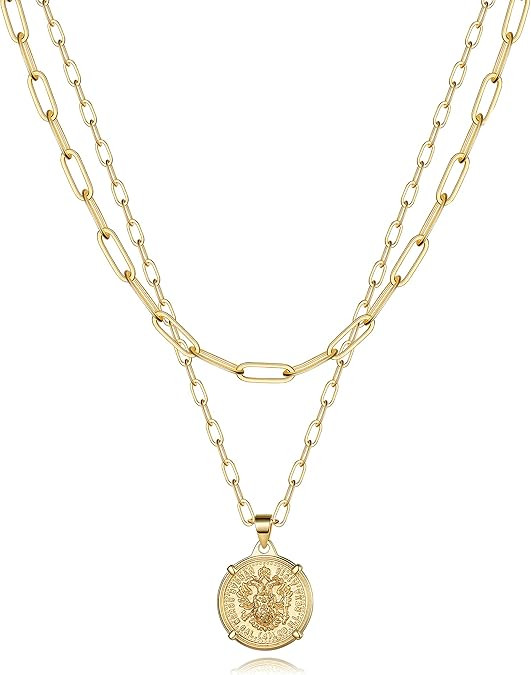 Turandoss Dainty Gold Choker Necklaces for Women - 14K Gold Plated Handmade Medallion Snake Link ... | Amazon (US)