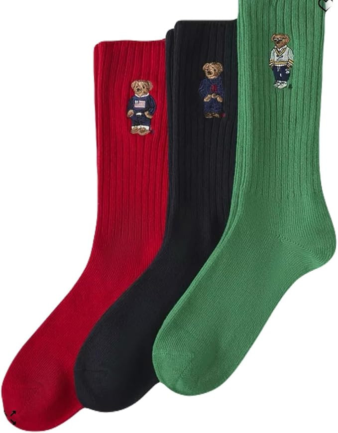 Ralph Lauren Men's 3-Pack Embroidered Bear Socks Gift Set | Amazon (US)