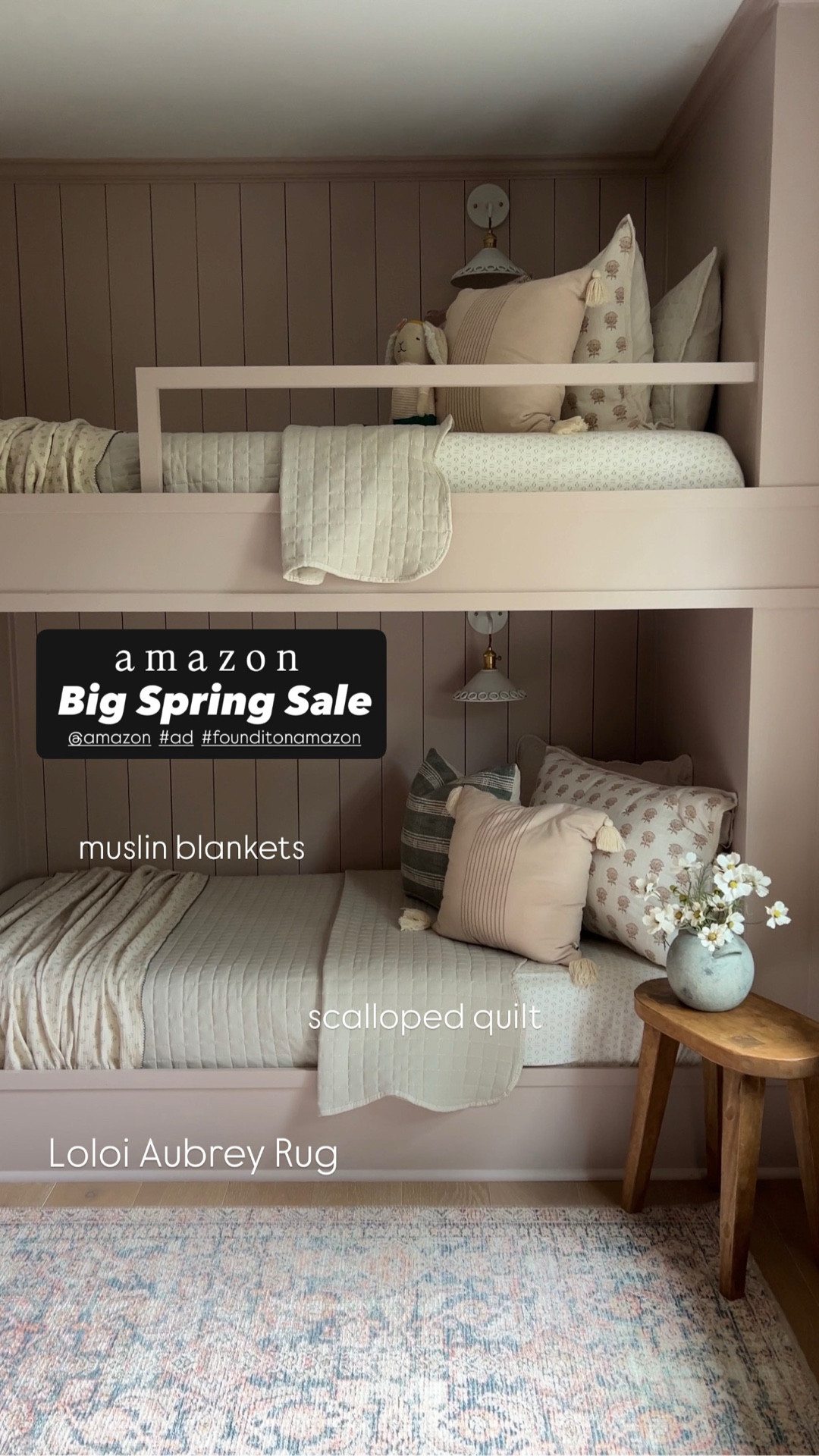 #ad #founditonamazon @amazon
Loloi Angela Rose Aubrey Rug | girls bedroom rug | muslin blankets | scalloped quilt | Amazon finds | big spring sale 

#LTKmomlife #LTKSaleAlert #LTKHome