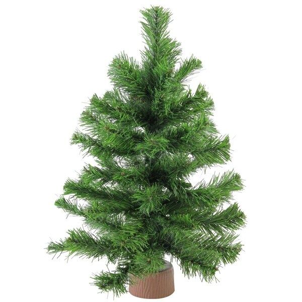 18" Mini Pine Artificial Christmas Tree in Faux Wood Base - Unlit | Bed Bath & Beyond
