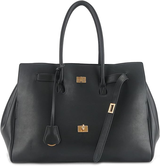 Genuine Leather Cowhide Top Handle Bag, Luxury Slouchy Design for Women and Men, Work Commuter Fa... | Amazon (US)