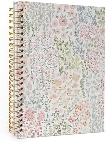 Cute Spiral Notebook Journal for Women, Floral Pastel Pretty Hardcover Spiral Notebook for Women ... | Amazon (US)