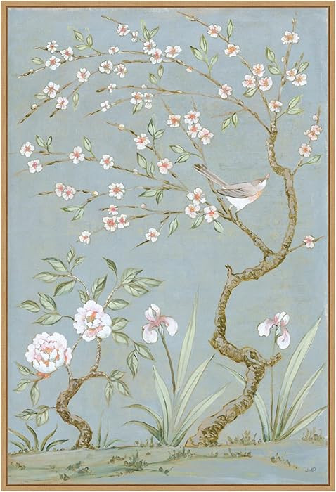 Amanti Art Framed Canvas Wall Art 33x23 Spring Mural I Blue by Julia Purinton, Framed Wall Art Ca... | Amazon (US)
