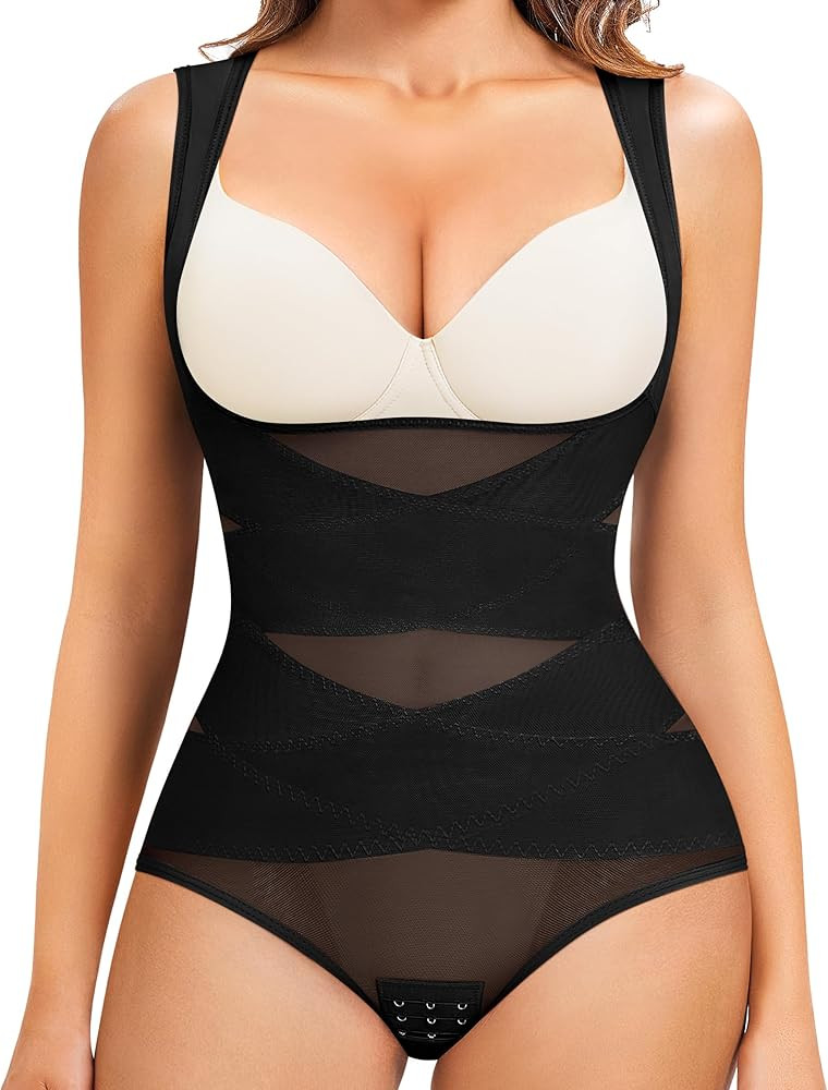 Gotoly Women Waist Trainer Bodysuit Full Body Shaper Vest Tummy Control Slim Corset Shapewear Tan... | Amazon (US)