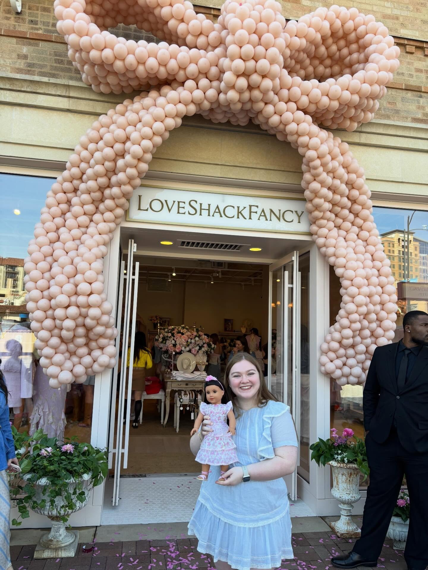 Me and Raquel went to the grand opening of @loveshackfancykansascity this morning!! 💗 This was SO much fun!! We both had a blast! I ended up finding the perfect dress for graduation in May! Such a perfect day!💕🫶🏻 #agig #americangirlbrand #raquelreyes #loveshackfancy #americangirldolls