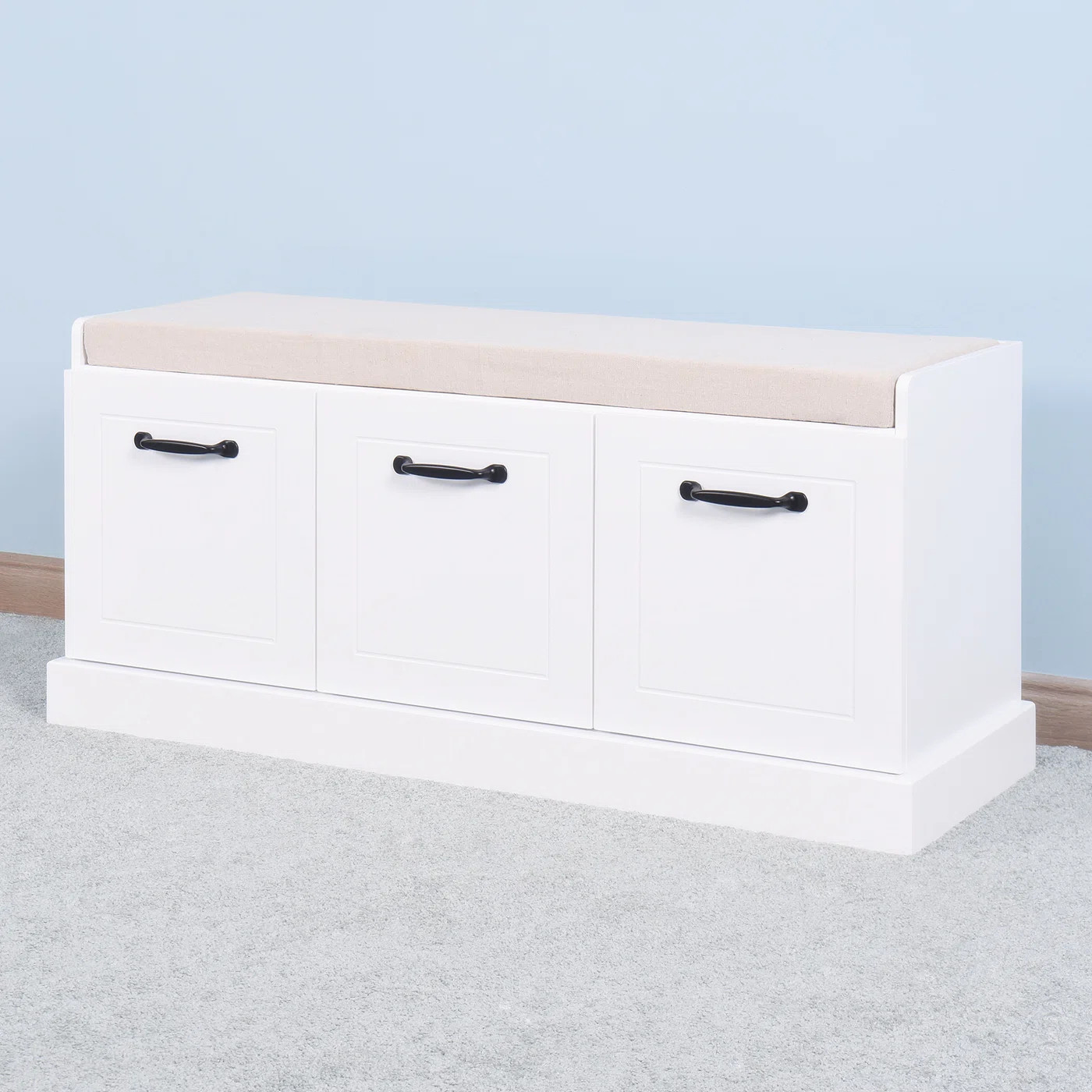 Sarbaugh Linen Upholstered Bench Storage Bench Entryway Bench Entry Bench White Bench With Storag... | Wayfair North America