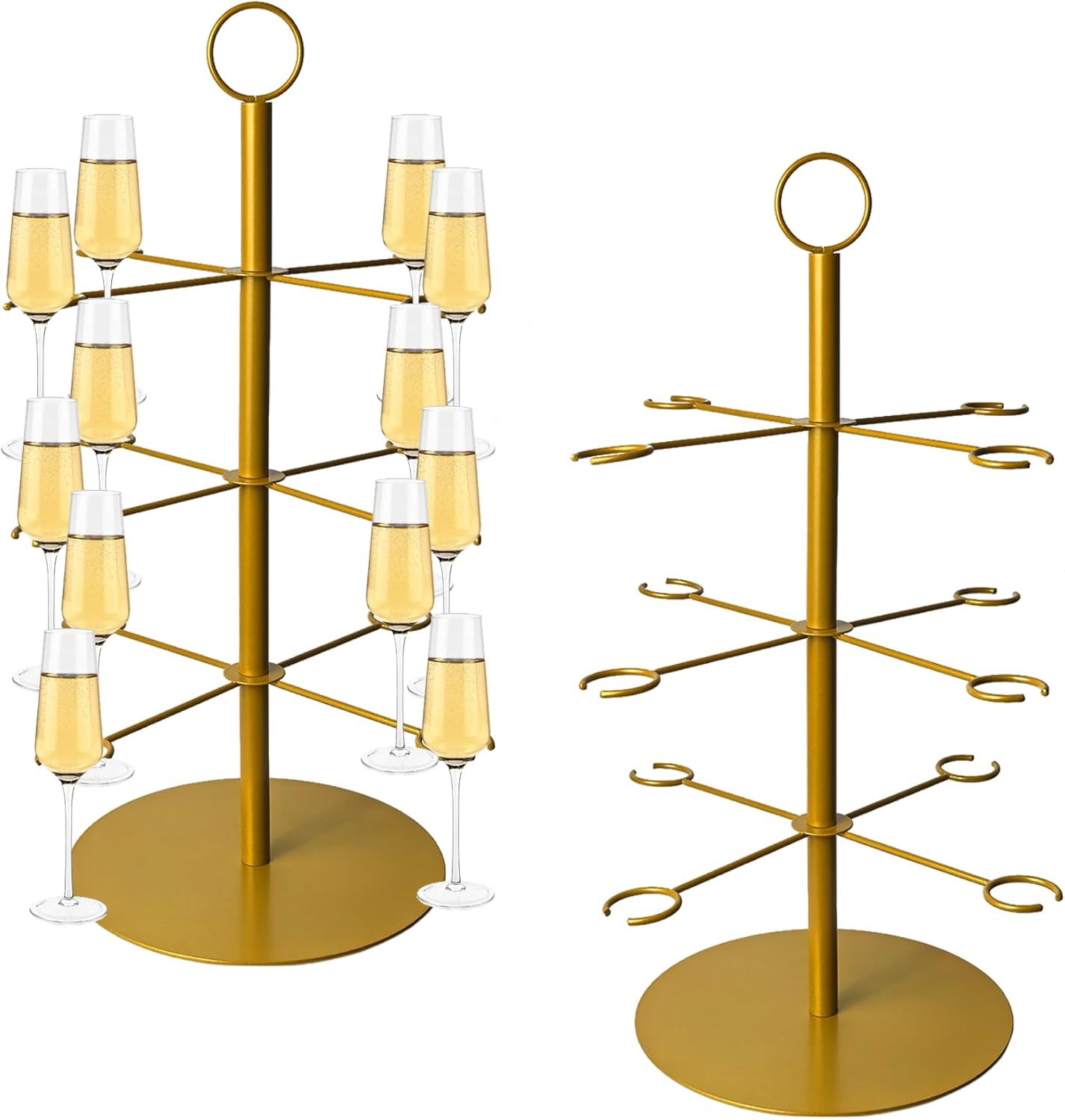 Champagne Tower Champagne Stand, Cocktail Tree Stand for Drinks Tower, 3 Tier 12 Brackets Metal W... | Amazon (US)