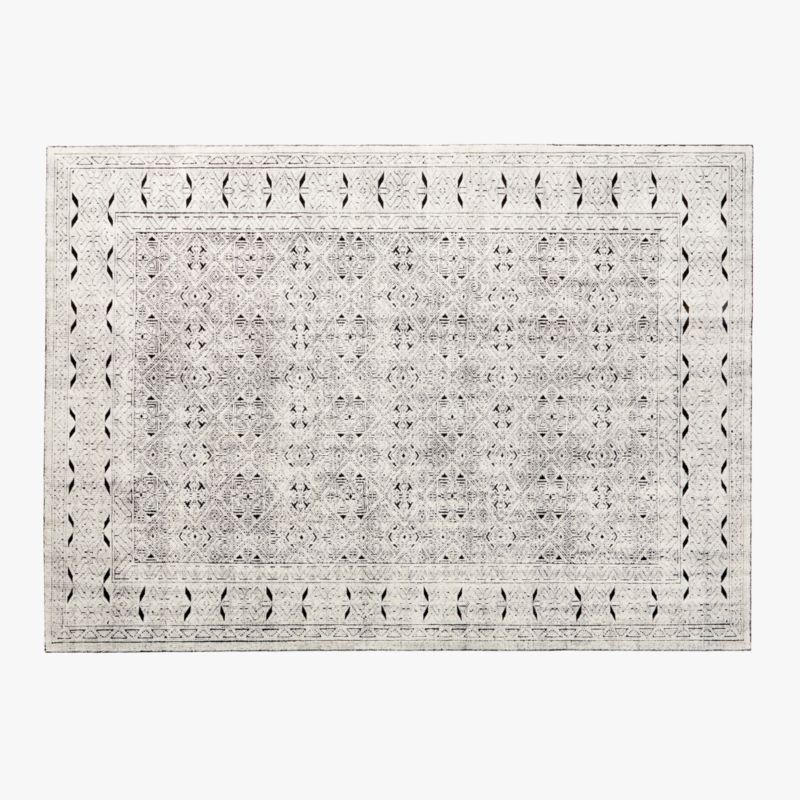 Raumont Handknotted Black Detailed Modern Area Rug 10'x 14' + Reviews | CB2 | CB2