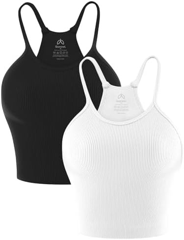 Sunzel Free to Be Tank, Crop Ribbed Tank Tops Seamless Racerback Camisoles No pad Camis Cropped W... | Amazon (US)