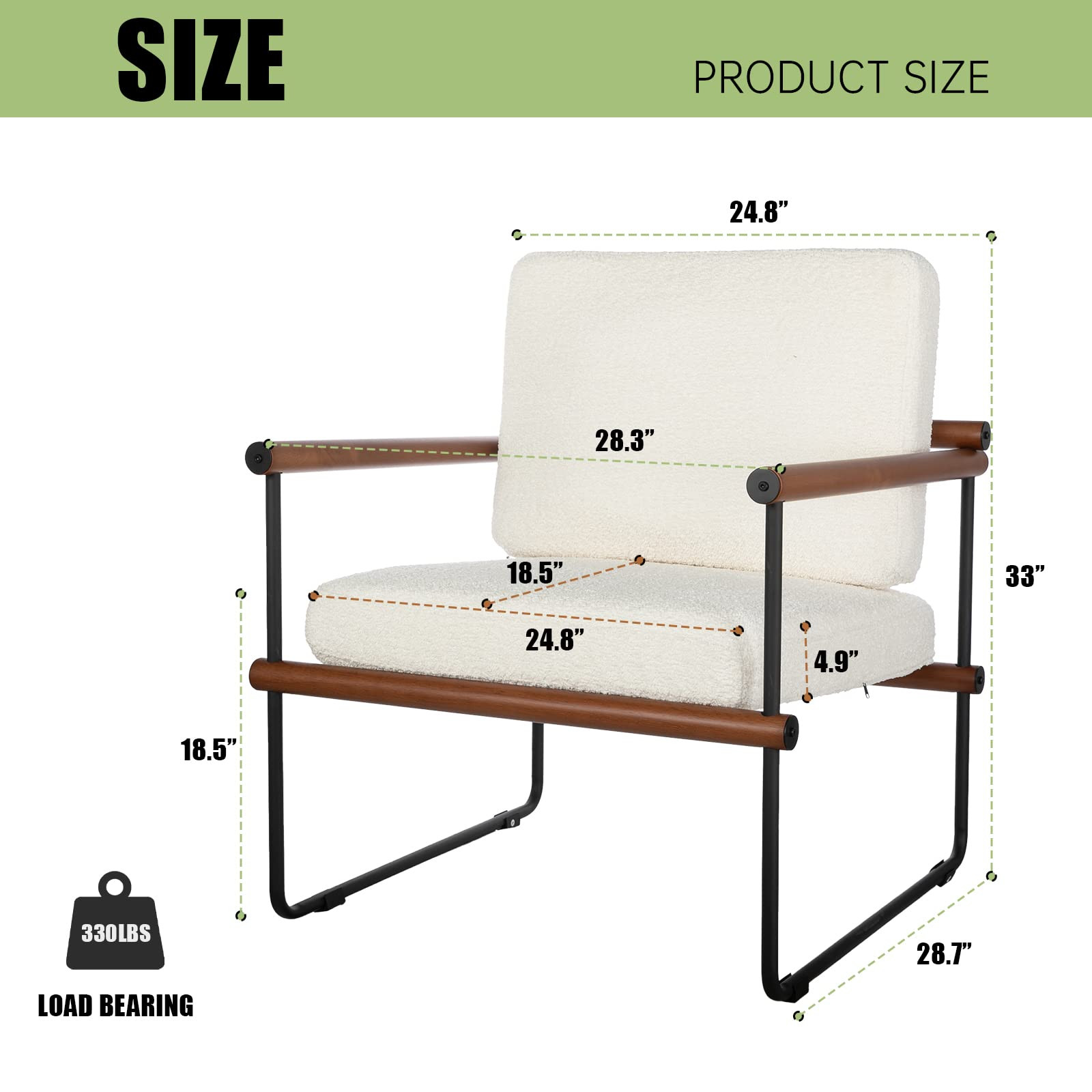 jiexi 28.3in Modern Boucle Fabric Accent Chair with Arms for Living Room, Modern Tufted Single So... | Amazon (US)