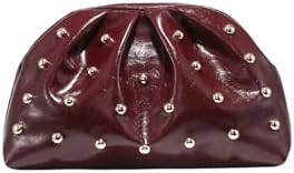 QWINEE Women's Elegant Studded Clutch Bag Magnet Ruched Bags Retro Vintage Evening Handbag | Amazon (US)