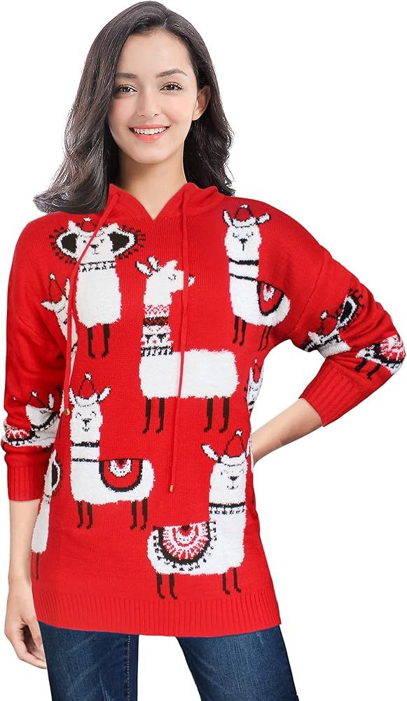 v28 Women Varied Ugly Christmas Sweater Merry Reindeer Shirt Knit Pullover | Amazon (US)