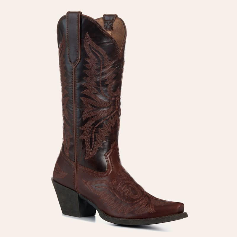 Ariat Women’s Round Up Collins Mahogany Snip Toe Cowboy Boots | Cavender's