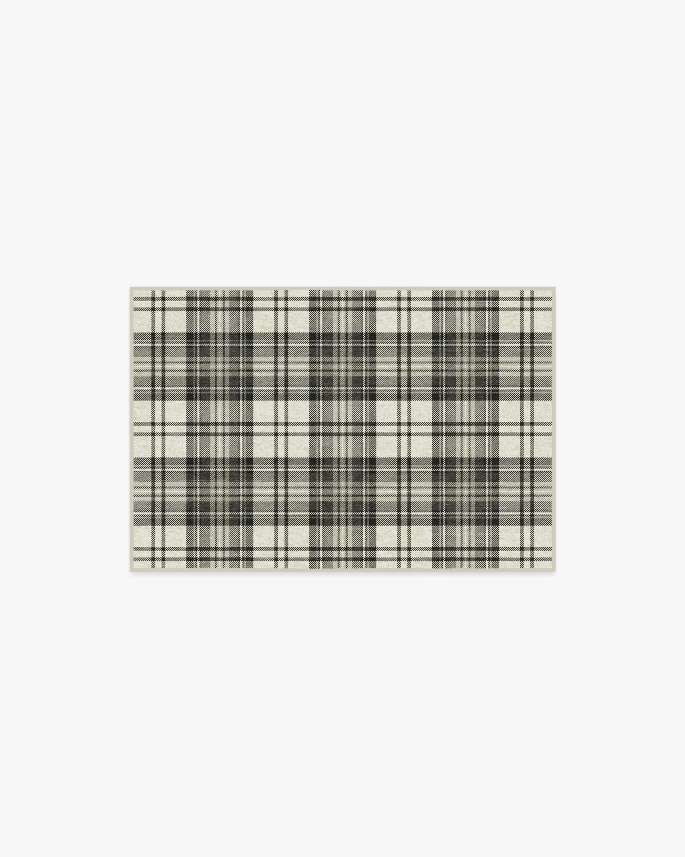 Dress Stewart Tartan Black & Ivory Flatwoven Rug | Ruggable