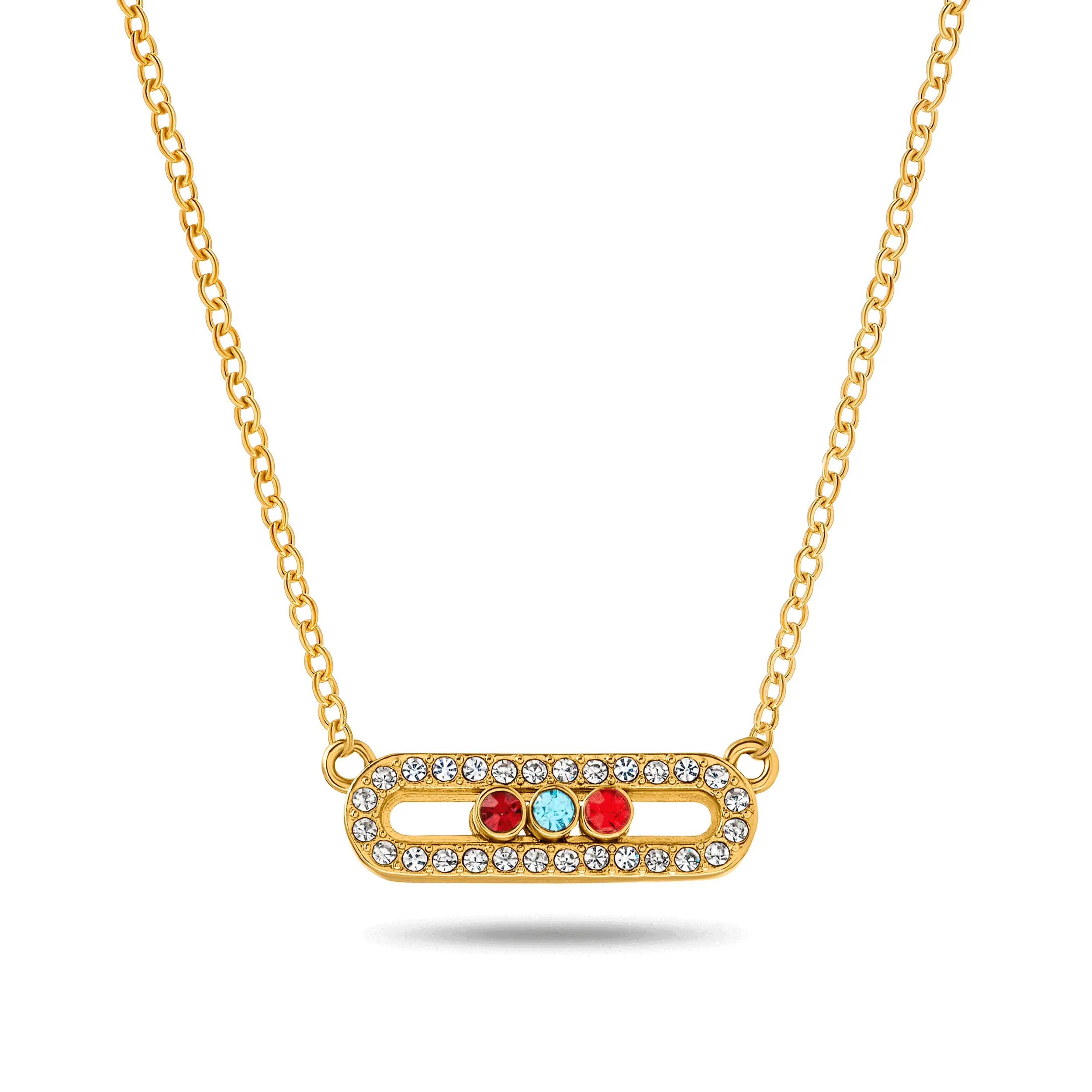 Birthstone Kinetic Pavé Necklace (Gold) | Abbott Lyon